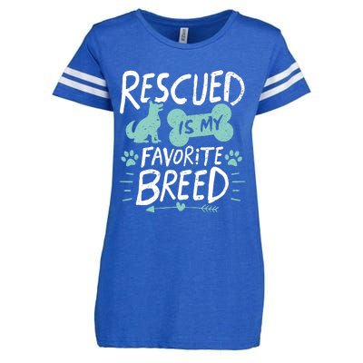 Rescued Is My Favorite Breed Dog Lover Gift Enza Ladies Jersey Football T-Shirt