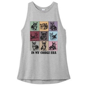 Retro In My Corgi Era Funny Corgi Mom Dog Lover Ladies PosiCharge Tri-Blend Wicking Tank