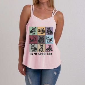 Retro In My Corgi Era Funny Corgi Mom Dog Lover Women's Strappy Tank