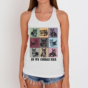 Retro In My Corgi Era Funny Corgi Mom Dog Lover Women's Knotted Racerback Tank