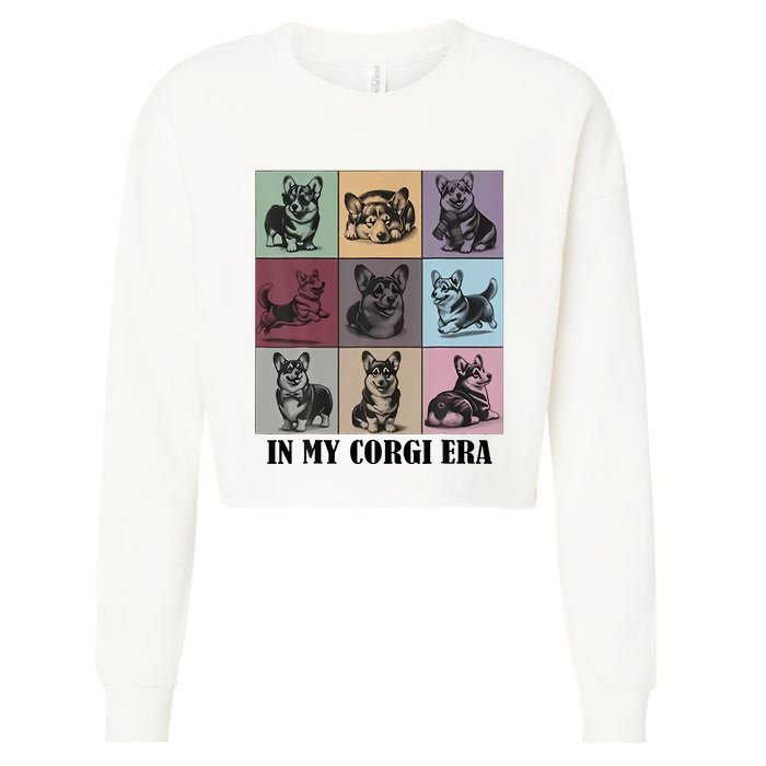 Retro In My Corgi Era Funny Corgi Mom Dog Lover Cropped Pullover Crew