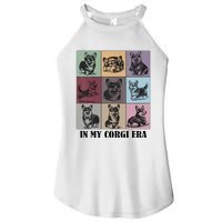 Retro In My Corgi Era Funny Corgi Mom Dog Lover Women's Perfect Tri Rocker Tank