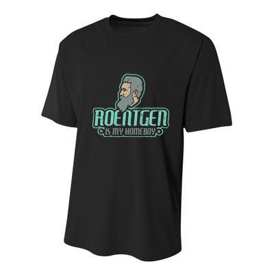 Roentgen Is My Homeboy Funny Xray Radiology Technician Youth Performance Sprint T-Shirt
