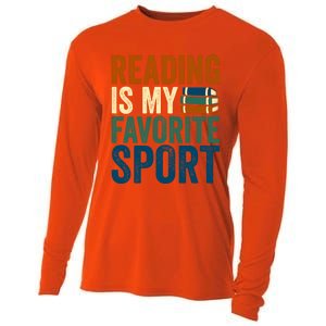 Reading Is My Favorite Sport Book Lovers Bookish Bookworm Gift Cooling Performance Long Sleeve Crew