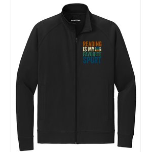 Reading Is My Favorite Sport Book Lovers Bookish Bookworm Gift Stretch Full-Zip Cadet Jacket