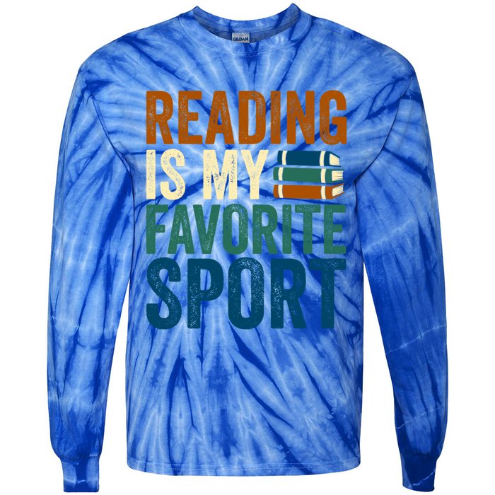 Reading Is My Favorite Sport Book Lovers Bookish Bookworm Gift Tie-Dye Long Sleeve Shirt