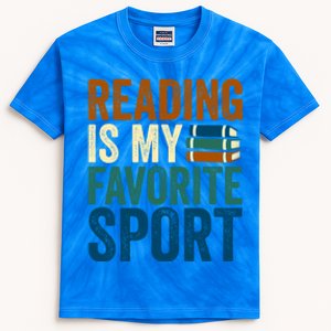 Reading Is My Favorite Sport Book Lovers Bookish Bookworm Gift Kids Tie-Dye T-Shirt