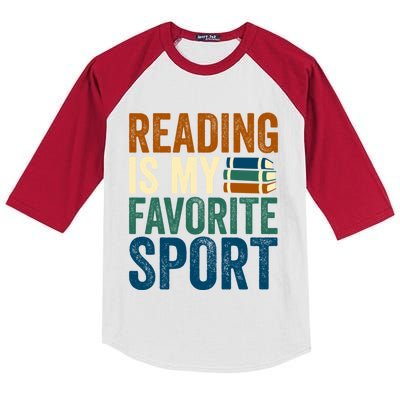 Reading Is My Favorite Sport Book Lovers Bookish Bookworm Gift Kids Colorblock Raglan Jersey