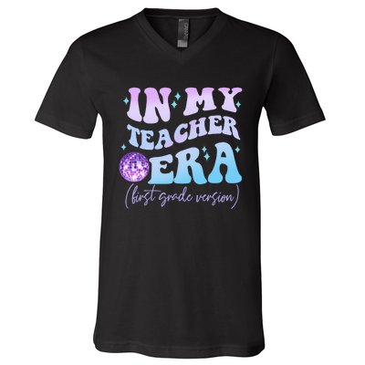 Retro In My Teacher Era First Grade Version Back To School V-Neck T-Shirt