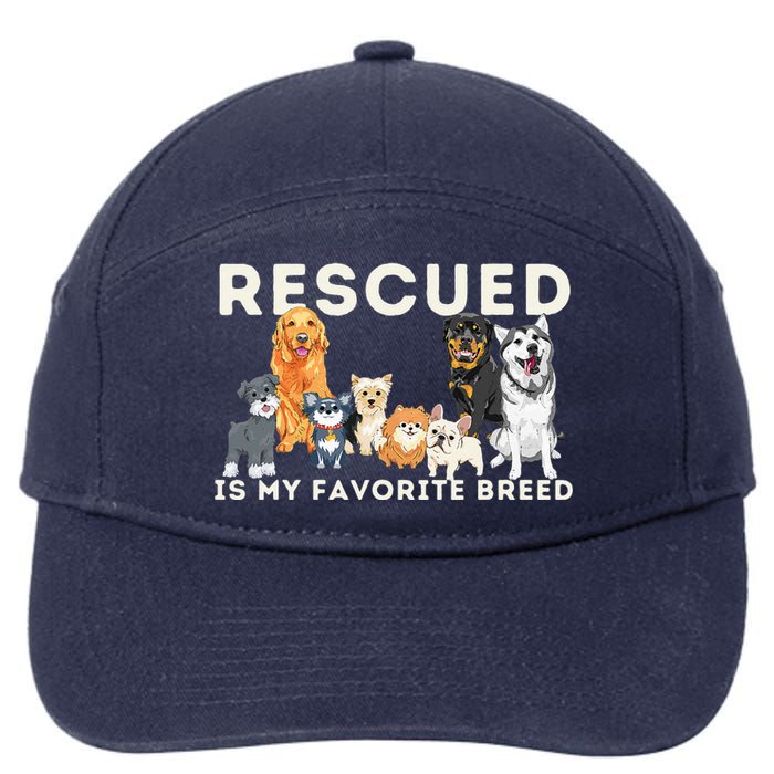 Rescued Is My Favorite Breed Animal Rescue 7-Panel Snapback Hat