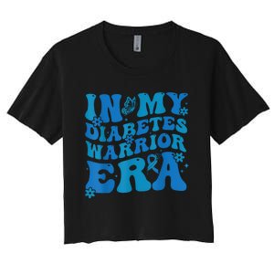 Retro In My Diabetes Warrior Era Diabetes Awareness Women's Crop Top Tee