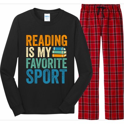 Reading Is My Favorite Sport Book Lovers Bookish Bookworm Cute Gift Long Sleeve Pajama Set