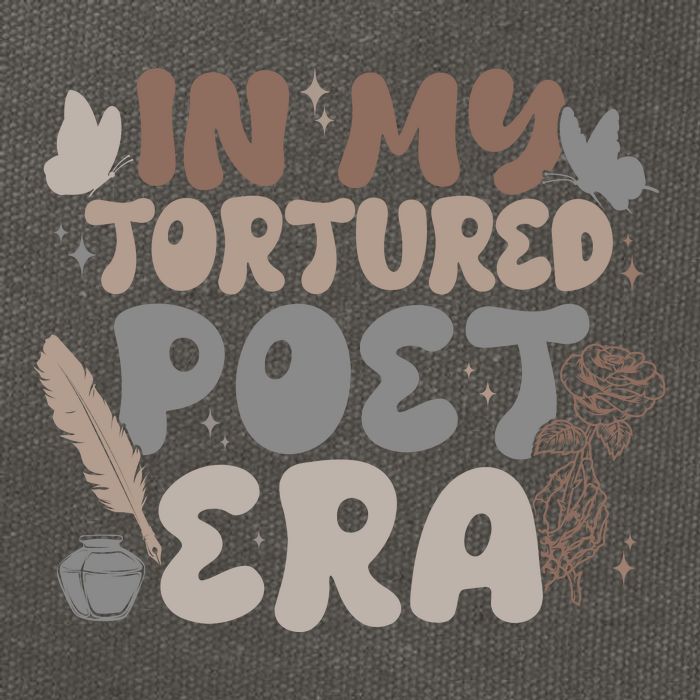 Retro In My Tortured Poet Era Cotton Canvas Backpack