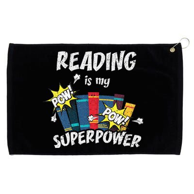 Reading Is My Superpower Fun Cute Book Hero Gift Grommeted Golf Towel