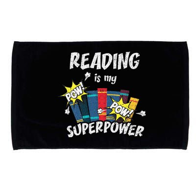 Reading Is My Superpower Fun Cute Book Hero Gift Microfiber Hand Towel