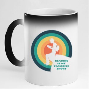 Reading Is My Favorite Sport Gift Fun Book Lover Cool Gift 11oz Black Color Changing Mug