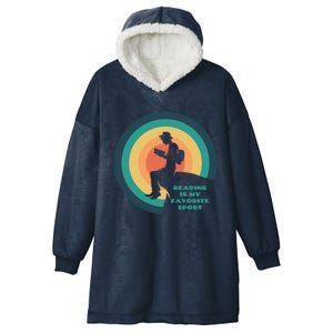 Reading Is My Favorite Sport Gift Fun Book Lover Cool Gift Hooded Wearable Blanket