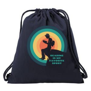 Reading Is My Favorite Sport Gift Fun Book Lover Cool Gift Drawstring Bag