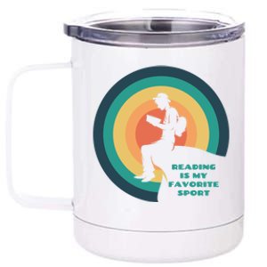 Reading Is My Favorite Sport Gift Fun Book Lover Cool Gift 12 oz Stainless Steel Tumbler Cup