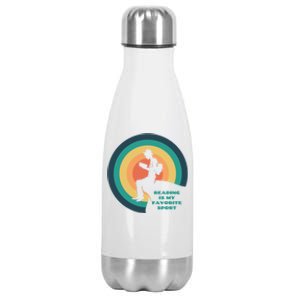 Reading Is My Favorite Sport Gift Fun Book Lover Cool Gift Stainless Steel Insulated Water Bottle