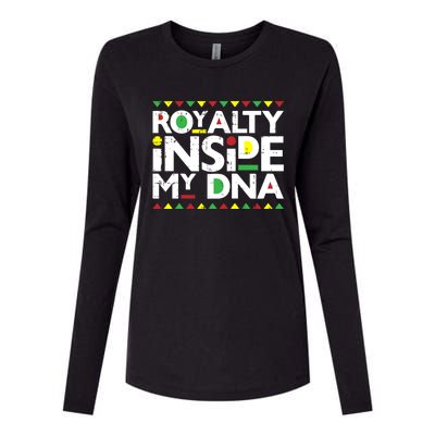 Royalty Inside My Dna Melanin Pride Black Lives Matter Funny Gift Meaningful Gif Womens Cotton Relaxed Long Sleeve T-Shirt