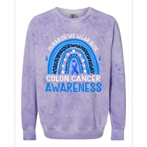 Rainbow In March We Wear Blue Colon Cancer Awareness Cute Gift Colorblast Crewneck Sweatshirt