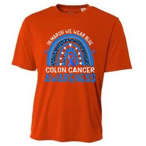 Rainbow In March We Wear Blue Colon Cancer Awareness Cute Gift Cooling Performance Crew T-Shirt