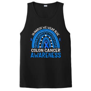 Rainbow In March We Wear Blue Colon Cancer Awareness Cute Gift PosiCharge Competitor Tank