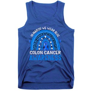 Rainbow In March We Wear Blue Colon Cancer Awareness Cute Gift Tank Top