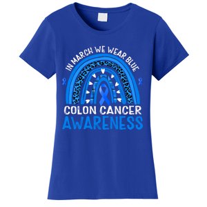 Rainbow In March We Wear Blue Colon Cancer Awareness Cute Gift Women's T-Shirt