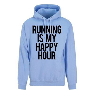 Running Is My Happy Hour Funny Workout Cardio Gym Motivation Gift Unisex Surf Hoodie