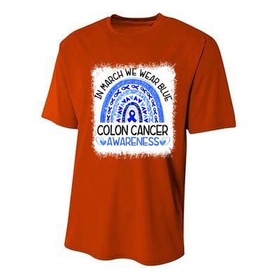 Rainbow In March We Wear Blue Colon Cancer Awareness Cool Gift Performance Sprint T-Shirt