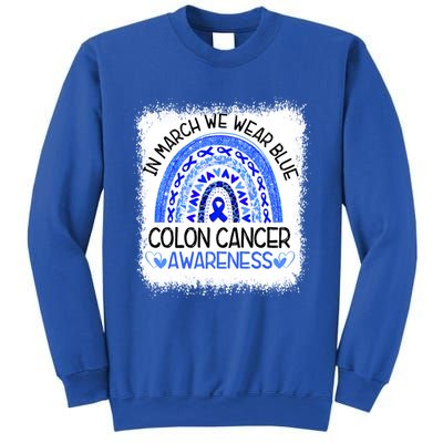 Rainbow In March We Wear Blue Colon Cancer Awareness Cool Gift Sweatshirt