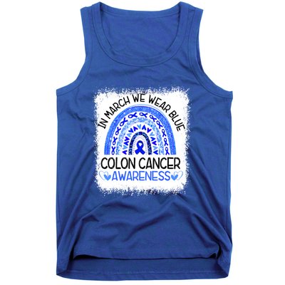 Rainbow In March We Wear Blue Colon Cancer Awareness Cool Gift Tank Top