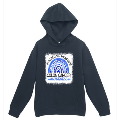 Rainbow In March We Wear Blue Colon Cancer Awareness Cool Gift Urban Pullover Hoodie