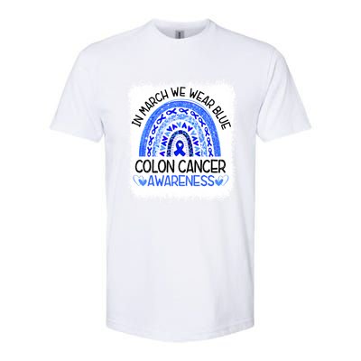 Rainbow In March We Wear Blue Colon Cancer Awareness Cool Gift Softstyle® CVC T-Shirt