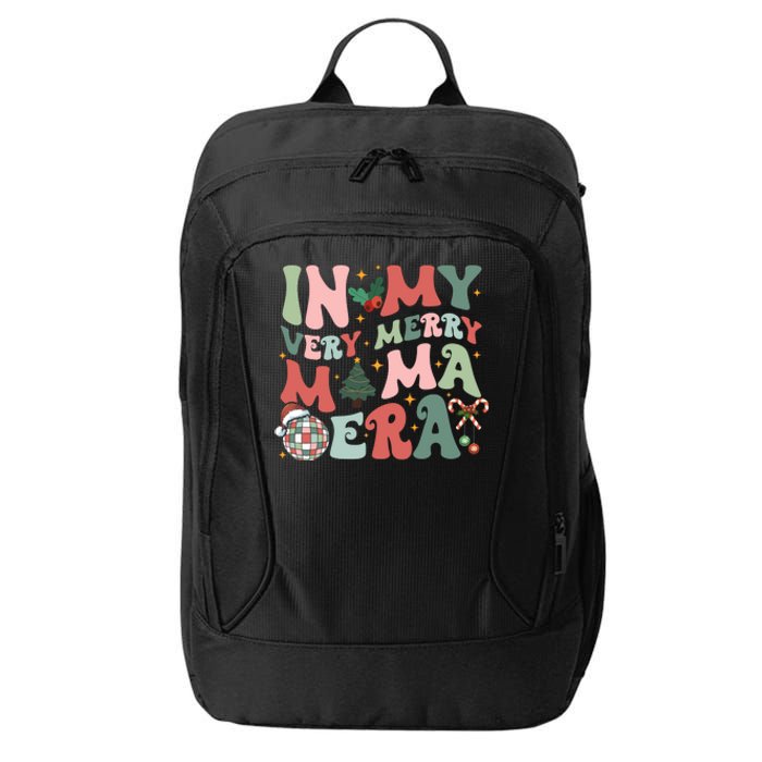 Retro In My Very Merry Mama Era Christmas Mama Disco Ball City Backpack