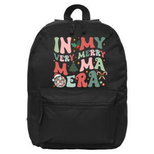 Retro In My Very Merry Mama Era Christmas Mama Disco Ball 16 in Basic Backpack