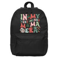 Retro In My Very Merry Mama Era Christmas Mama Disco Ball 16 in Basic Backpack