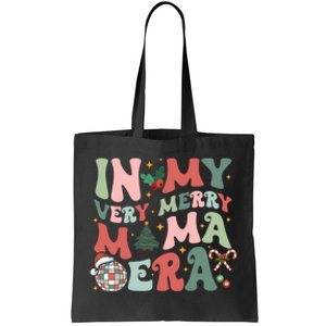 Retro In My Very Merry Mama Era Christmas Mama Disco Ball Tote Bag