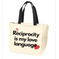Reciprocity Is My Love Language Flower Red Heart Zip Tote Bag