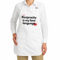 Reciprocity Is My Love Language Flower Red Heart Apron