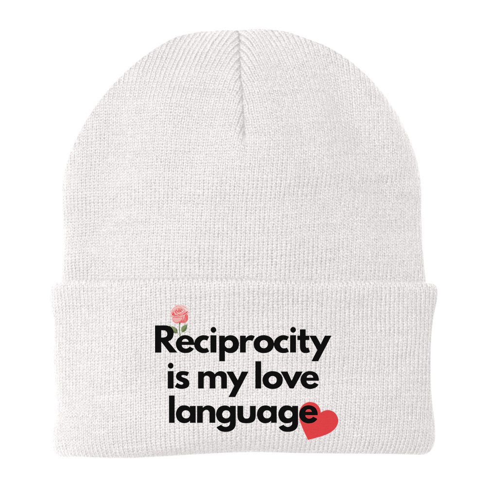 Reciprocity Is My Love Language Flower Red Heart Beanie