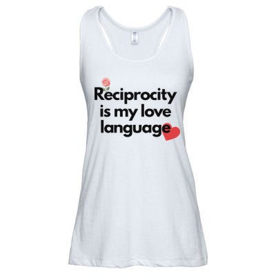 Reciprocity Is My Love Language Flower Red Heart Ladies Essential Flowy Tank