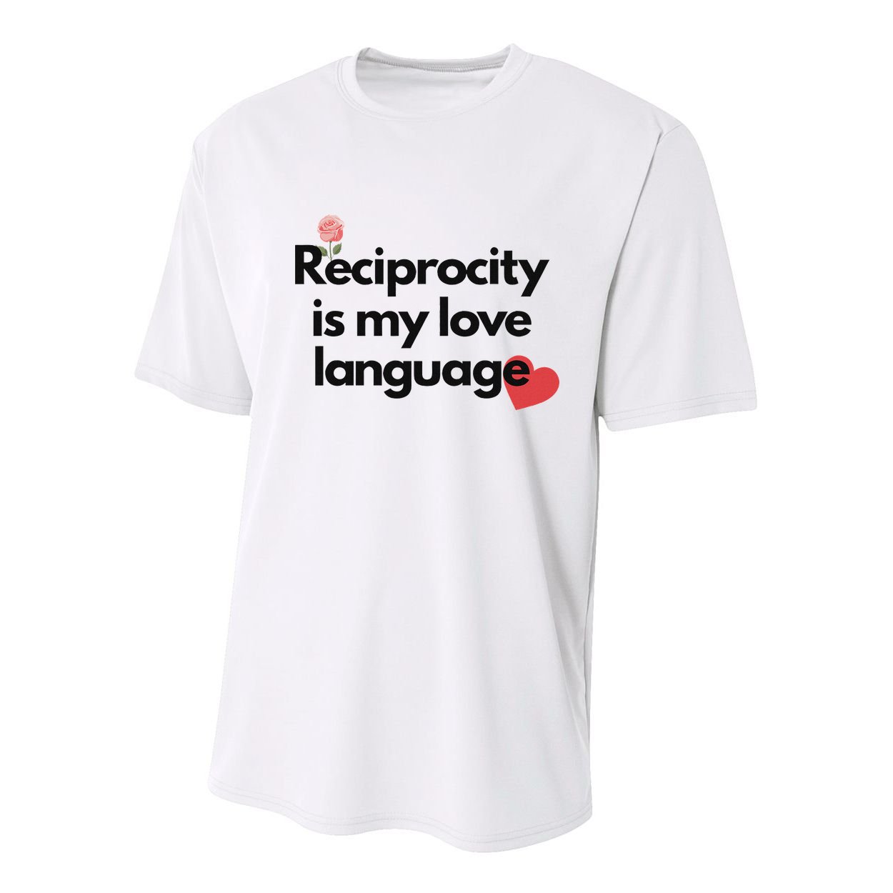 Reciprocity Is My Love Language Flower Red Heart Youth Performance Sprint T-Shirt
