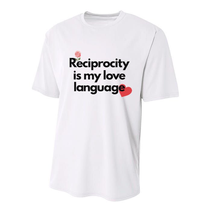 Reciprocity Is My Love Language Flower Red Heart Youth Performance Sprint T-Shirt