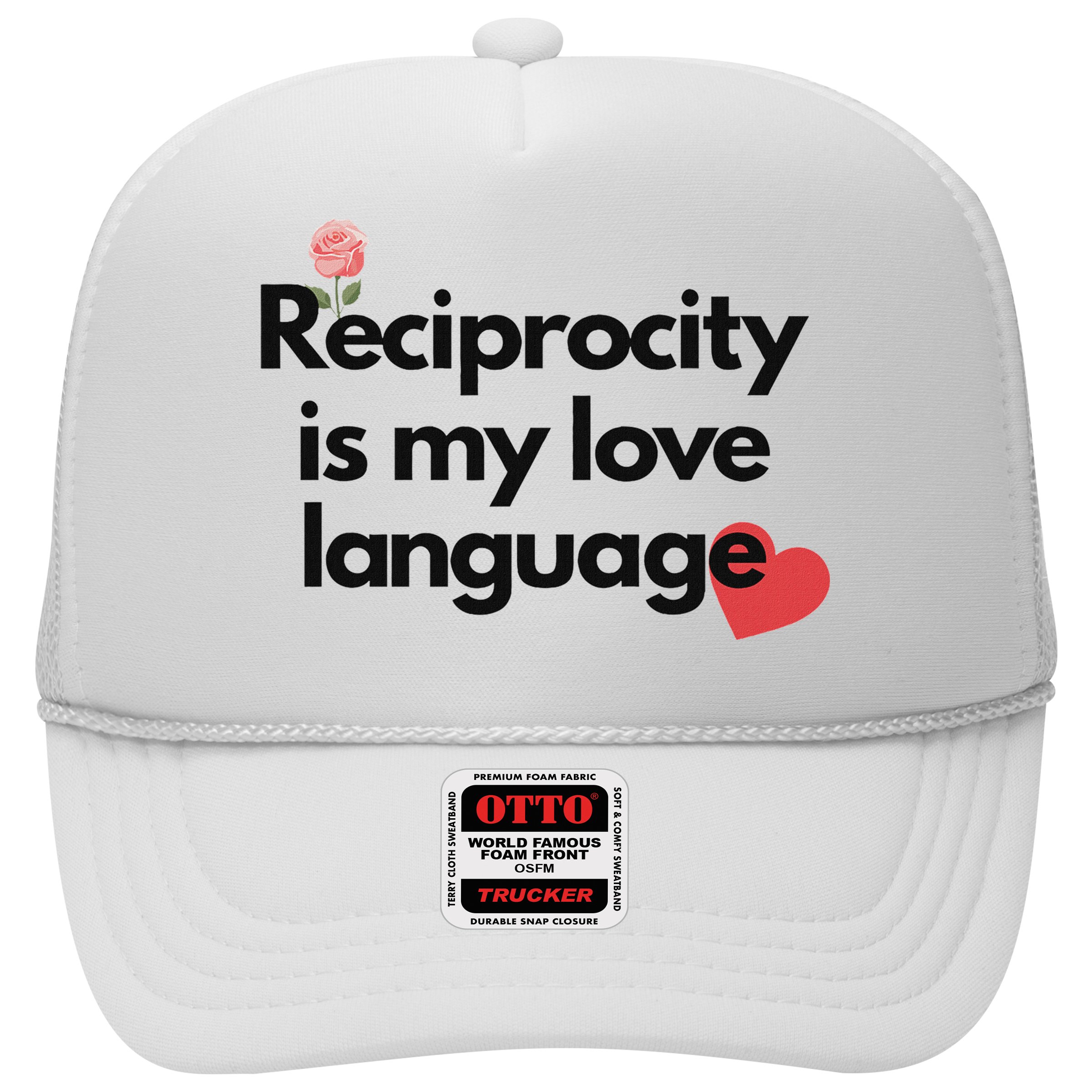 Reciprocity Is My Love Language Flower Red Heart Hat