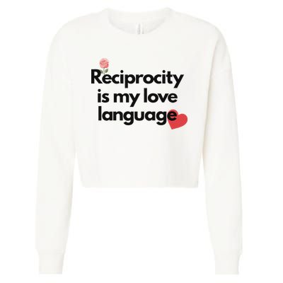 Reciprocity Is My Love Language Flower Red Heart Cropped Pullover Crew
