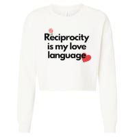 Reciprocity Is My Love Language Flower Red Heart Cropped Pullover Crew