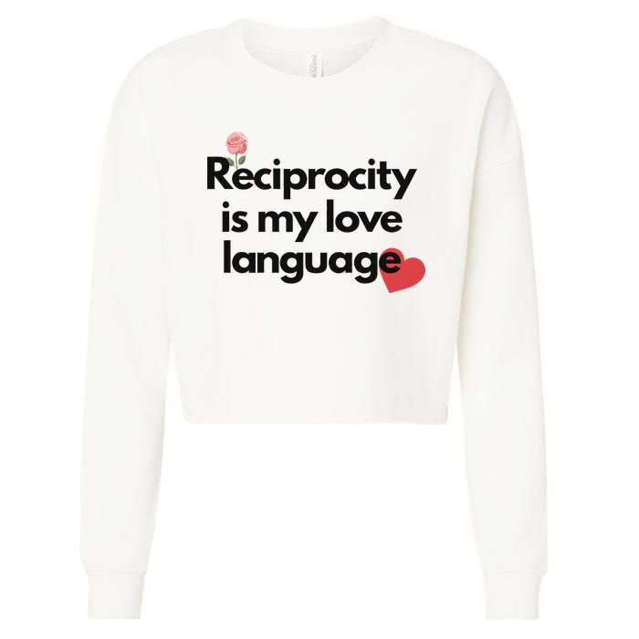 Reciprocity Is My Love Language Flower Red Heart Cropped Pullover Crew